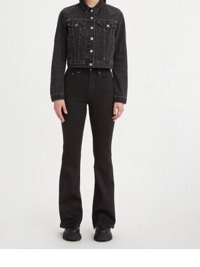 Levi's Premium726 High Rise Flare Black Jeans Size 26